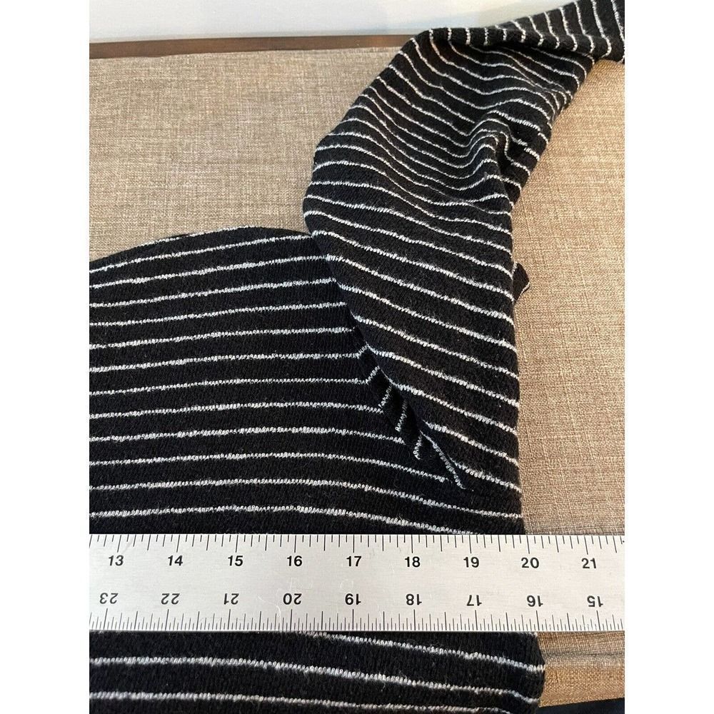 J Jill Sweater Tunic Black White Striped Size Medium Petite Lightweight - Picture 4 of 6